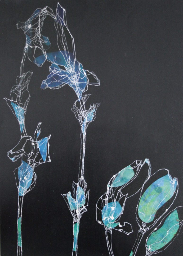 Iris II - Acryl Lasur auf Papier, 70 x 50 cm, 2014 ©Ursula Heermann-Jensen