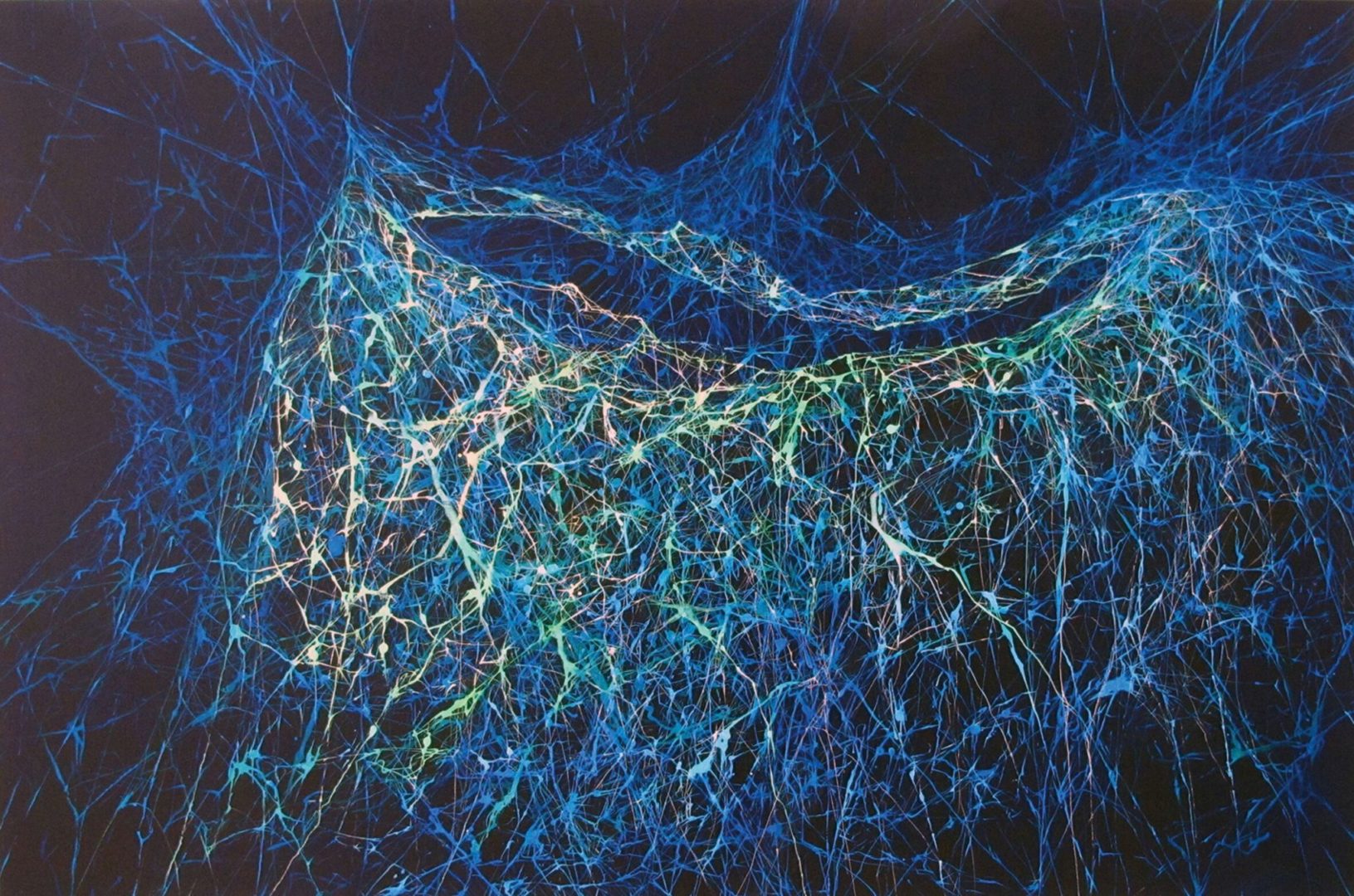 Ohne Netz und doppelten Boden - Acryl Lasur auf Leinwand, 100 x 150 cm, 2012©Ursula Heermann-Jensen