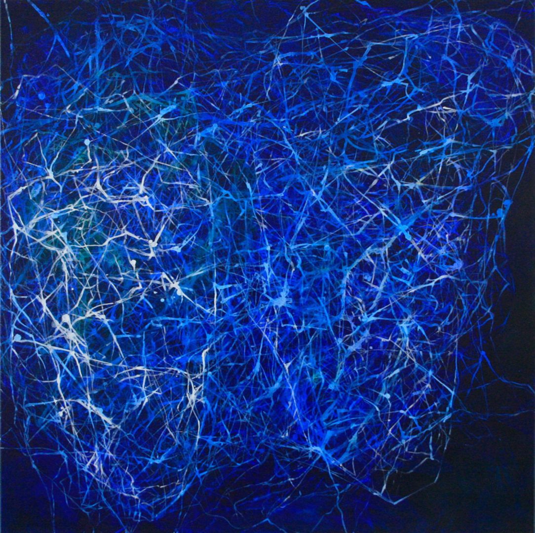 Net-Working - Acryl Lasur auf Leinwand, 100 x 100 cm, 2010 ©Ursula Heermann-Jensen