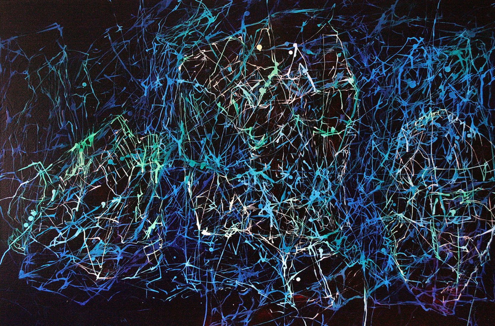 Cyberhug - Acryl Lasur auf Leinwand, 80 x 120 cm, 2012 ©Ursula Heermann-Jensen