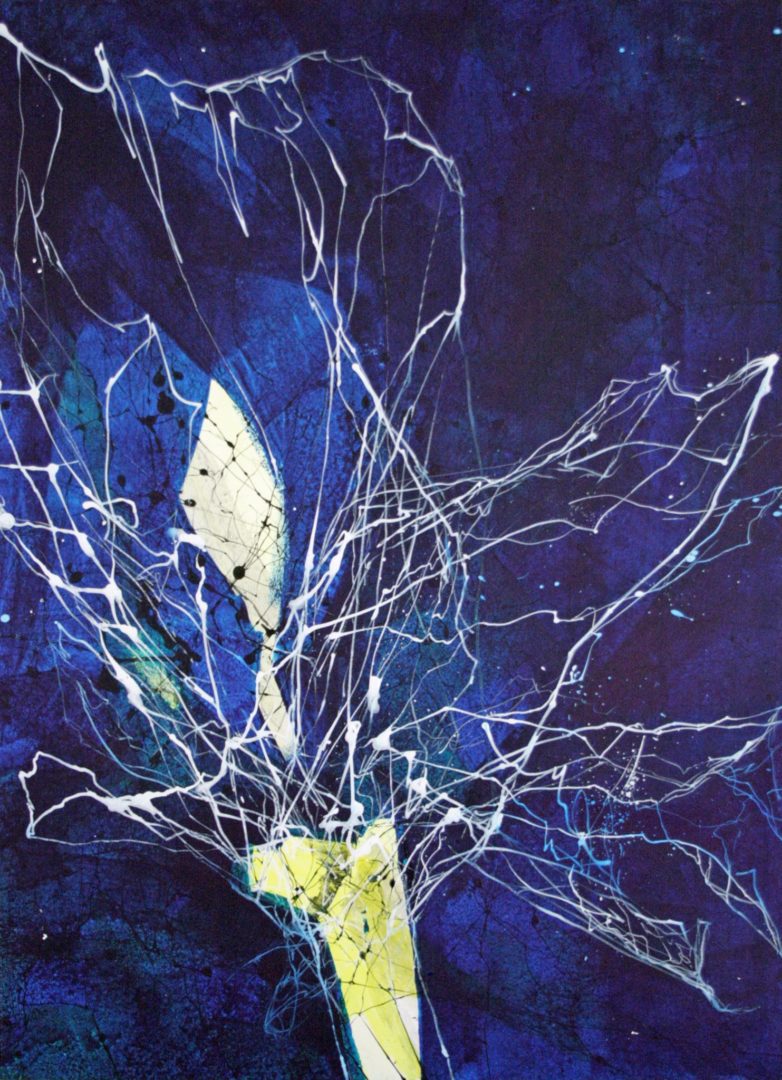 Iris - Acryl Lasur auf Papier, 70 x 50 cm, 2014 ©Ursula Heermann-Jensen